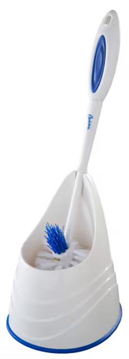 TOILET BOWL BRUSH & CADDY SET, WITH UNDER-RIM SCRUBBER, LYSOL BRAND, WHITE W/COLOR THUMBNAIL
